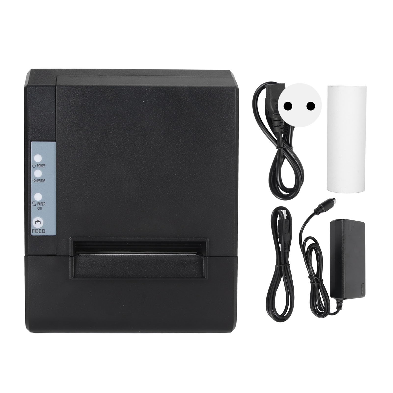 Dpofirs Stampante Termica da 80 Mm, Stampante per Ricevute da Cucina POS con Taglierina Automatica, Interfaccia LAN USB, Supporto Comando ESC POS, Stampante Ad Alta velocità per Centri (Spina UE)