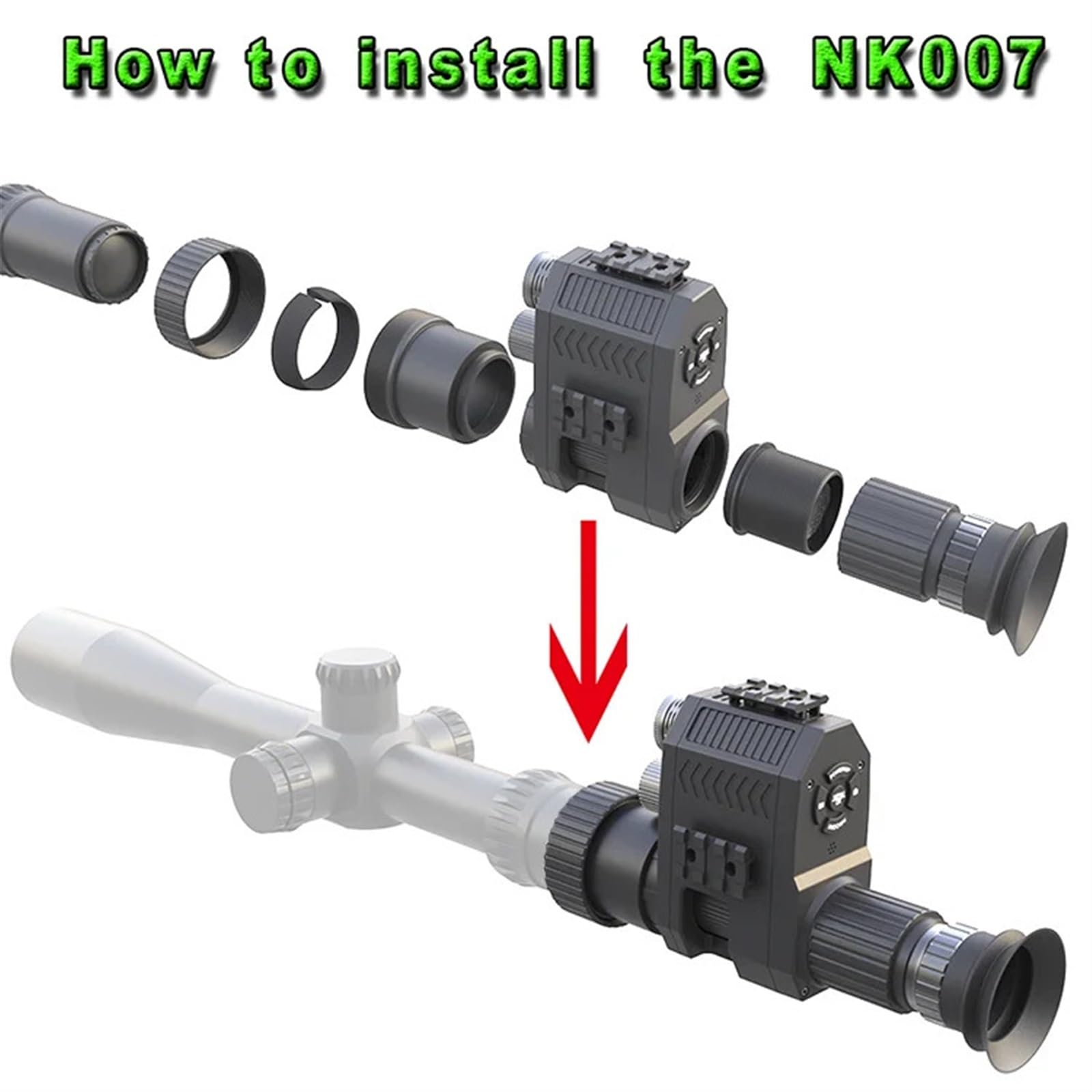 Visores de visión Nocturna NK007 Nueva actualización, Superventas, cámara de Caza con telescopio Monocular infrarrojo HD de visión Nocturna, Varios Idiomas para Acampar Senderismo Caza