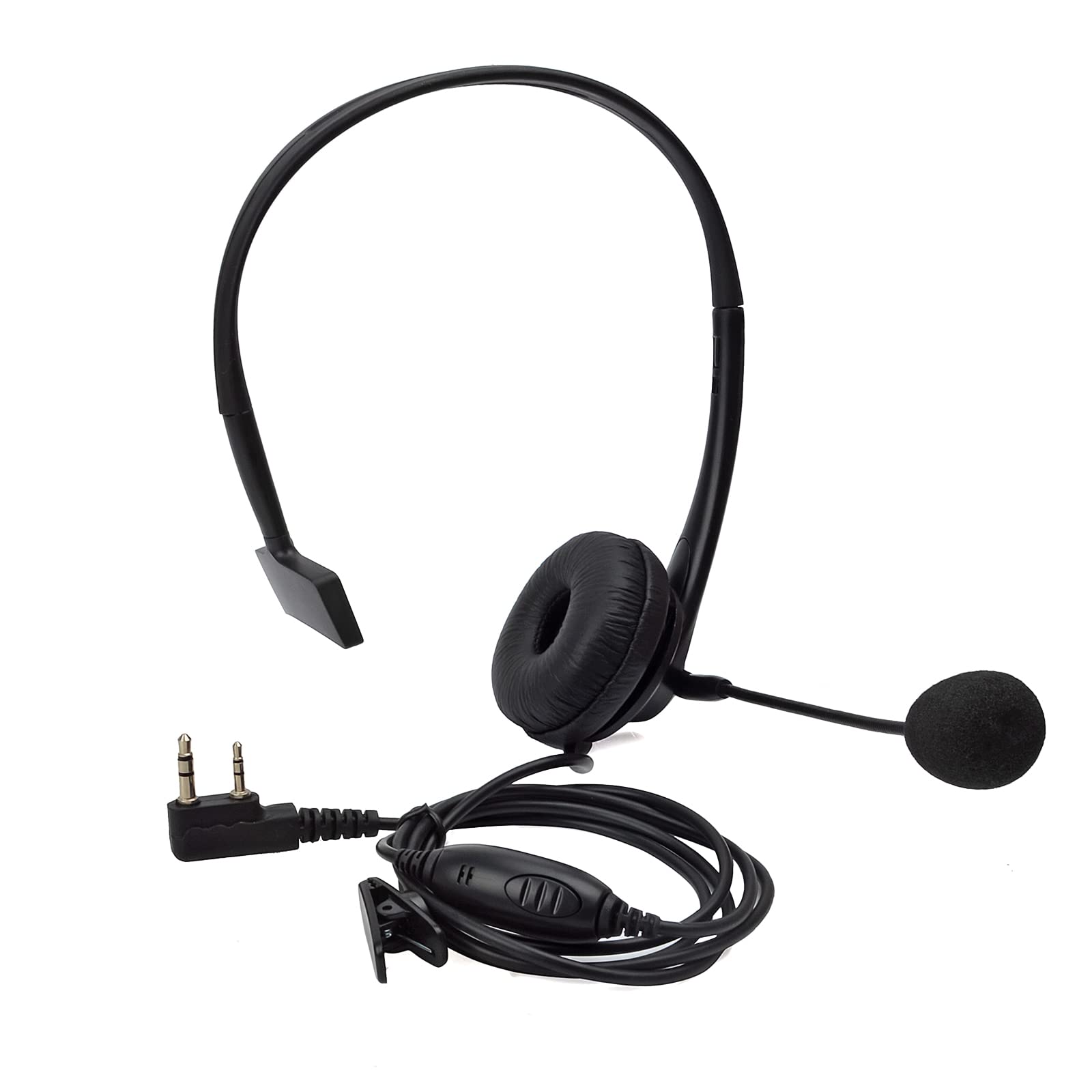HYS Walkie Talkie Auricolare con Microfono a Boom Girevole Auricolare a Cancellazione del Rumore Compatibile per Baofeng UV-5R BF-888s Kenwood 2 Vie Radio