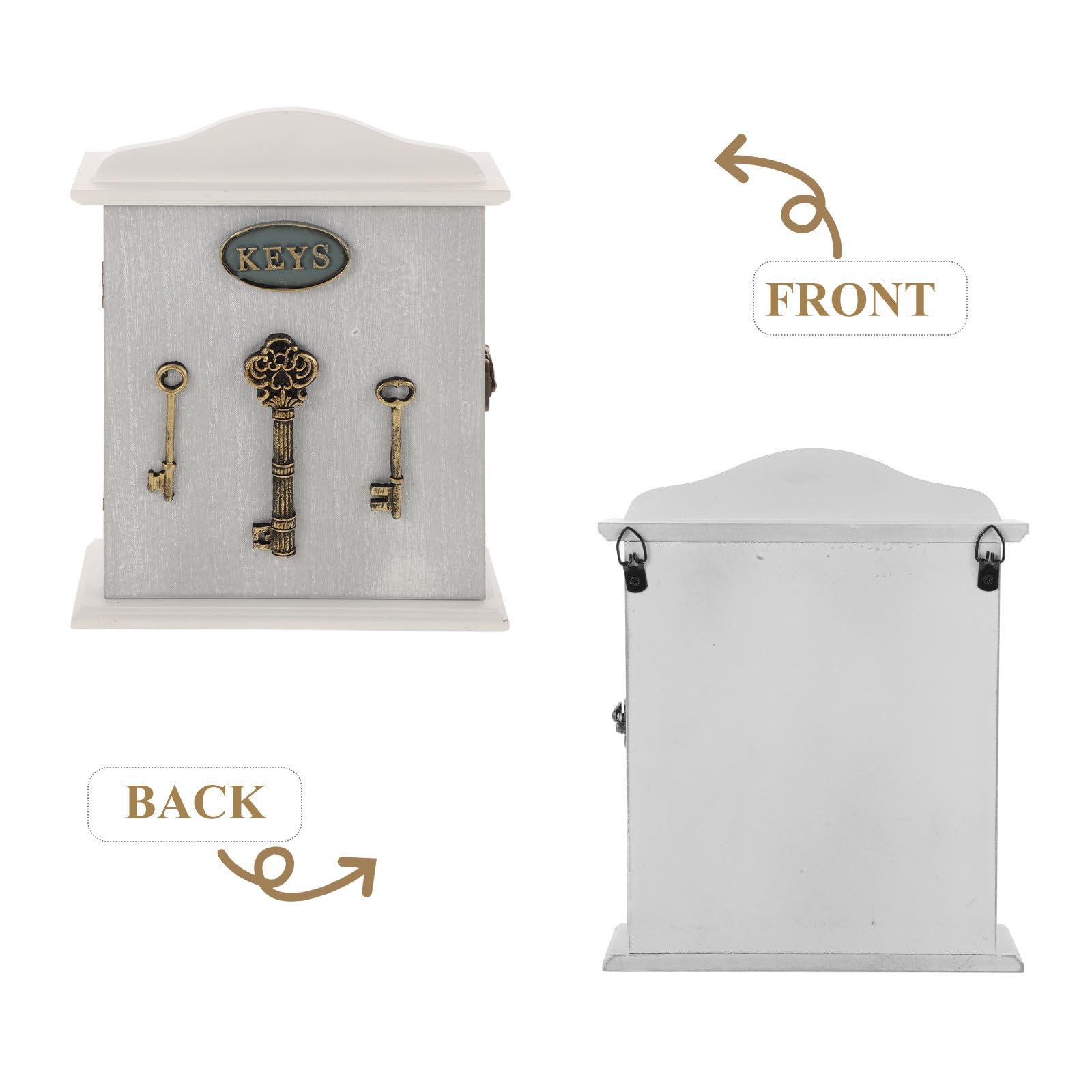 Schlüsselschrank mit Haken, Weiß, für Kleine Dinge