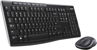 Logitech MK270 Wireless Keyboard and Mouse Combo for Windows, 2.4 GHz Wireless, Compact Mouse, 8 Multimedia and Shortcut Keys, 2-Year Battery Life, for PC, Laptop, QWERTY UK English Layout – Black