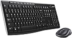 Logitech MK270 Wireless Keyboard and Mouse Combo for Windows, 2.4 GHz Wireless, Compact Mouse, 8 Multimedia and Shortcut Keys, 2-Year Battery Life, for PC, Laptop, QWERTY UK English Layout - Black