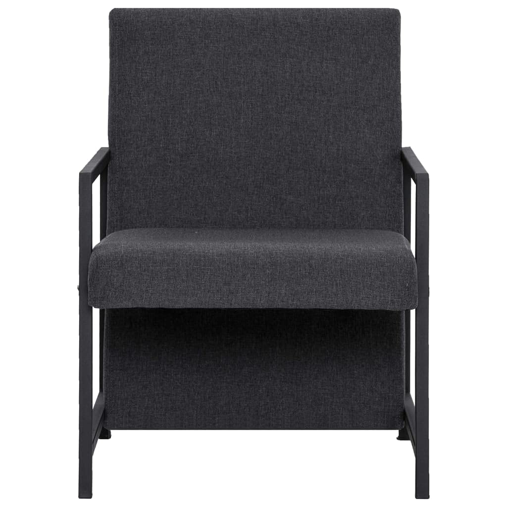 Poltrona Design VidaXL: Cubo In Tessuto Grigio Scuro, Moderna E Robusta, 53x69x73 Cm - 5