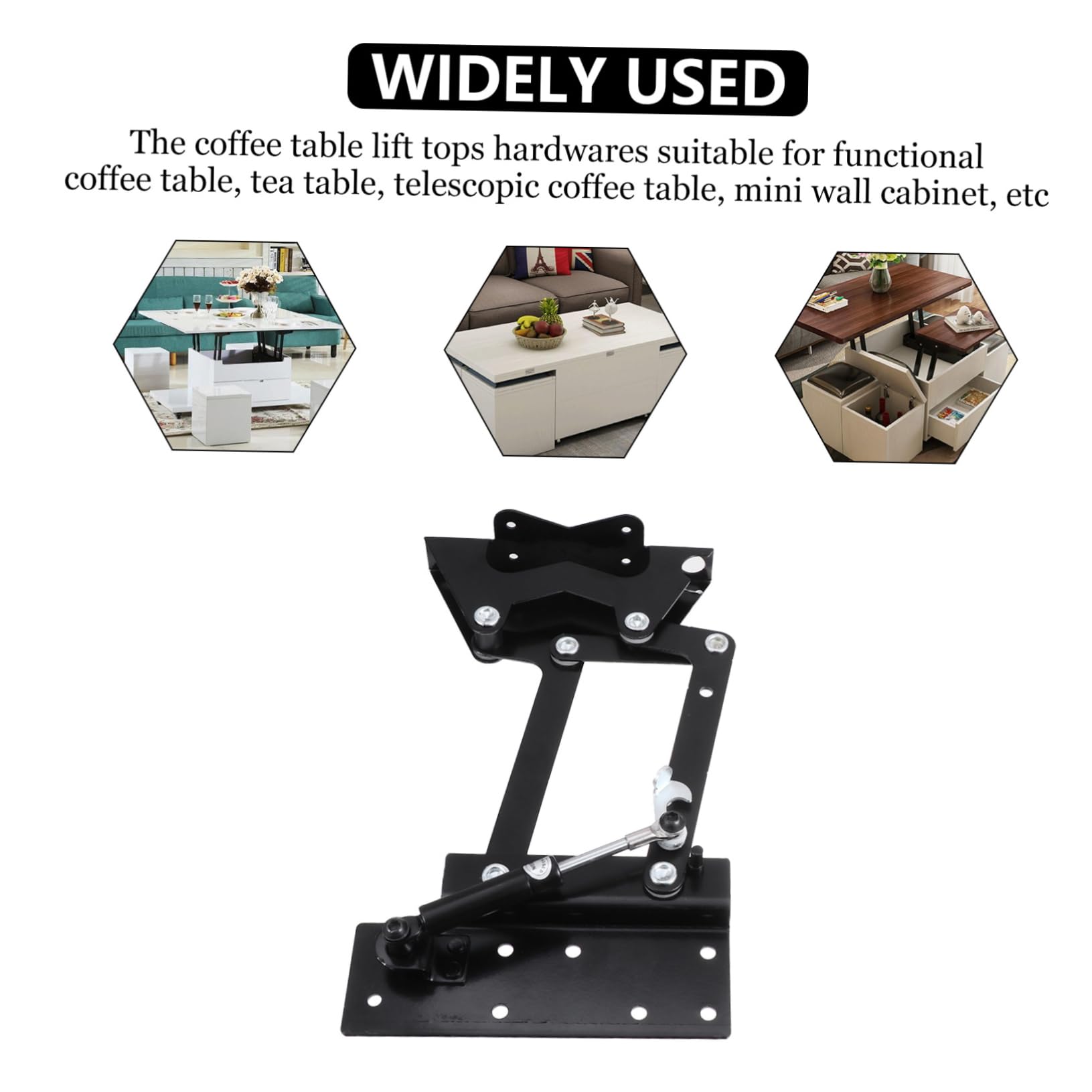 HEMOTON elevador de mesa de café tapas hidráulicas hardware del mecanismo de escritorio muebles topes elevables hidraulicos marco de elevación de tapas de servicio pesado pintura Bisagra
