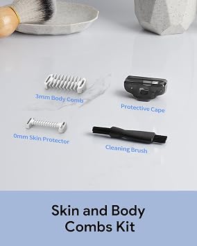 Guard Combs 3mm Body Comb & 0mm Skin Protector Kit Compatible for O Blade QP2734 QP2824 QP2520/30 QP2620/30 and Pro Series, Blade Attachments Accessory, 2 PC
