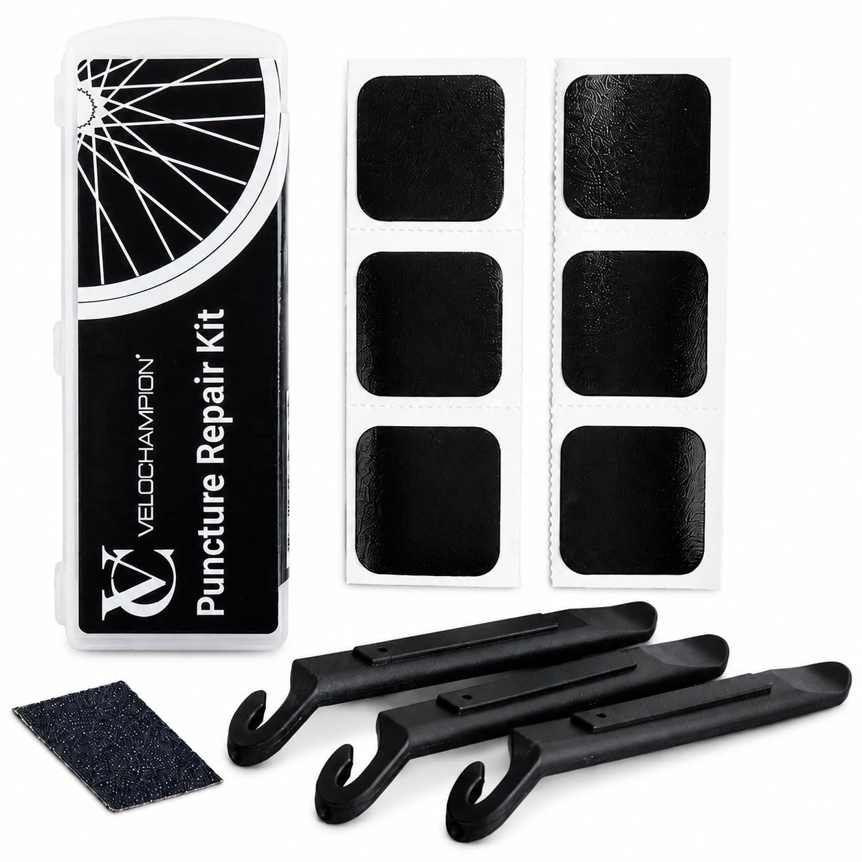 VeloChampion 10-Pack Self-Adhesive Bike Puncture Repair Kit - Rectangular, Black, Cycling Accessory, Repair Kit-image-43