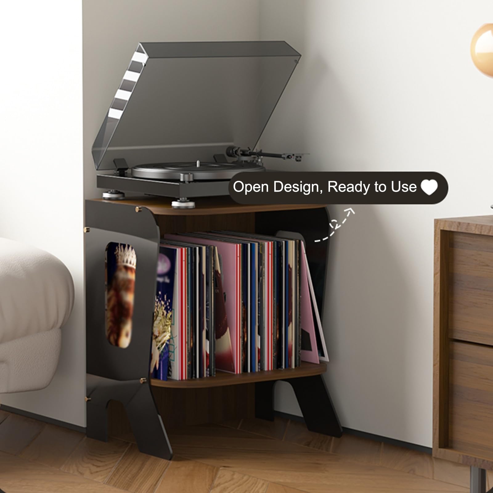Mobile Stereo AV Component Media Stand e Torre Porta DVD, Mobile Stereo Hi Fi Rack in Acrilico, Supporto per Dischi in Vinile, per Camera(Red)