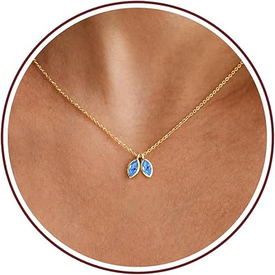 Birthstone Necklace for Women Dainty Gold Necklace with 2 Birthstone Christmas Stocking Stuffers Teen Girl Gifts Trendy Stuff Birthday Gift Moms 2025 Graduation Gift Adjustable Anniversary Jewelry for Daughter Girlfriend Friend