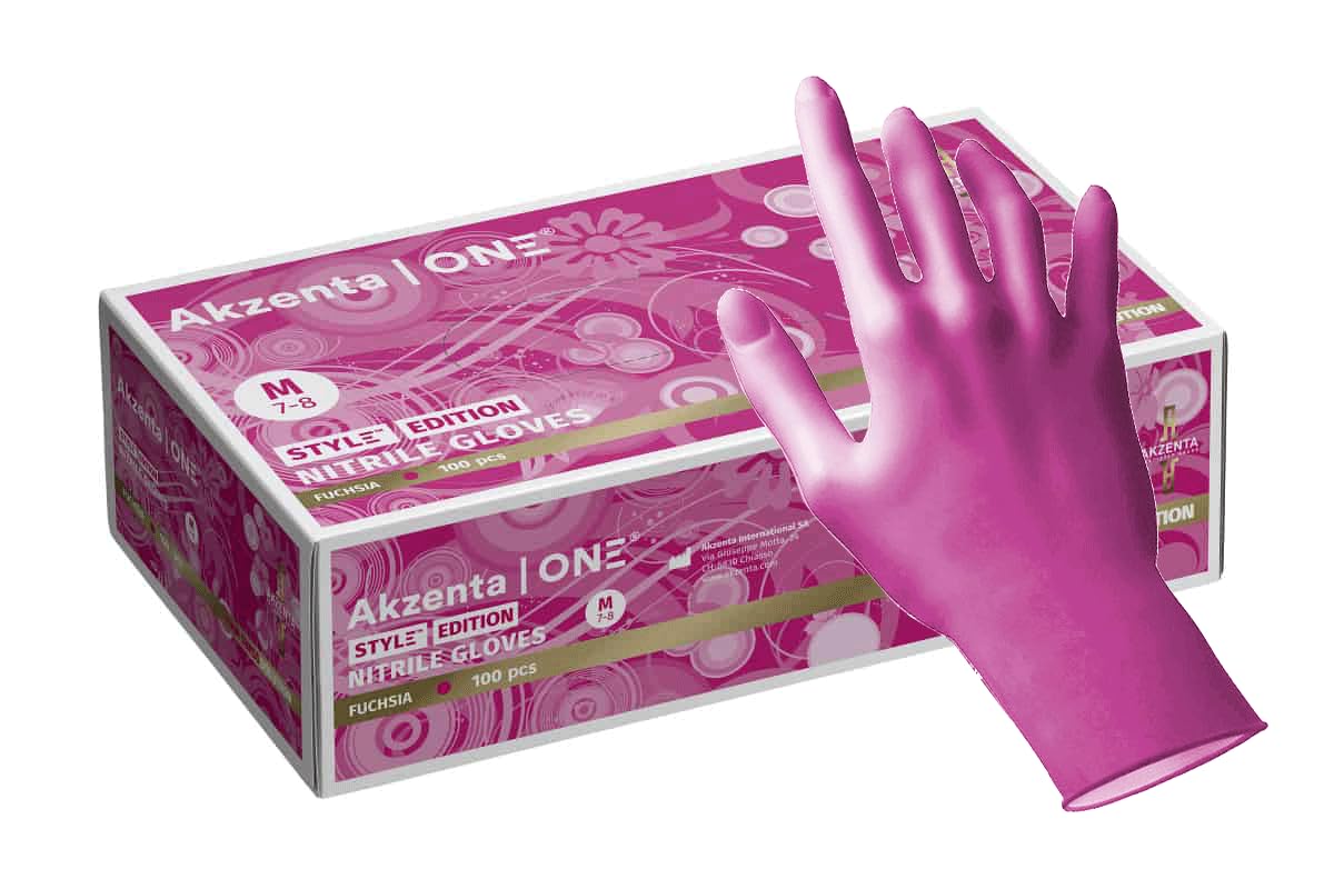 Guanti monouso in nitrile per uso medico e alimentare M FUCSIA