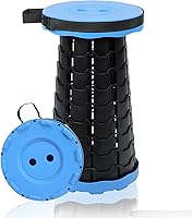 VOLIXOD Foldable Telescoping Stool for Adults - 550lbs Capacity, Portable Collapsible Camping Seat, Adjustable Height up to 17.5"