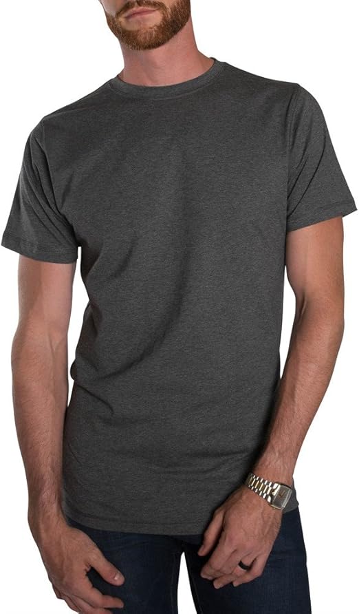 Men's Tall SlimFit Crew Neck Tee Shirt in Charcoal 2XLT Clothing, Shoes & Jewelry