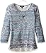 Amy Byer Big Girls' 3/4 Sleeve Knit to Woven Top