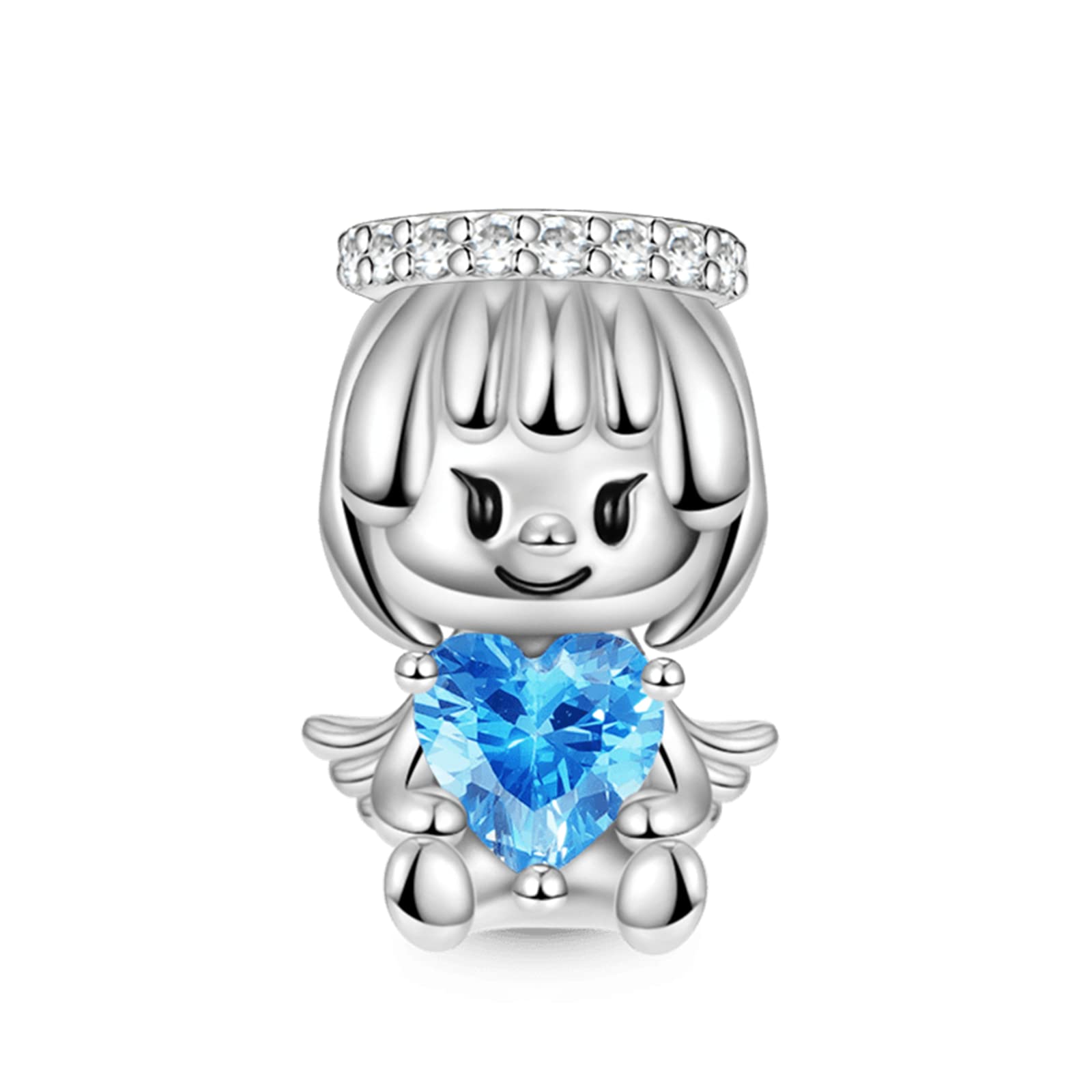 GNOCE Embraces Heart Gemstone Bead Charms 925 Sterling Silver Wolf Fox Bear Husky Hedgehog Astronaut Chihuahua Dinosaur Rabbit Koala Axolotl Angel Tiger Dog Unicorn Cat Jewelry Gift for Women