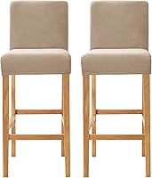 Vista 26 de Fundas de terciopelo para sillas de pub, extraíbles y elásticas para taburete de mostrador (2, azul bebé)