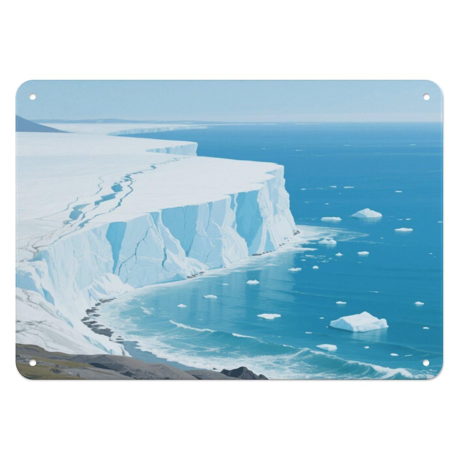 Fekiloot Style Glacier Bay Wall Decor Iron Painting Metal Sign