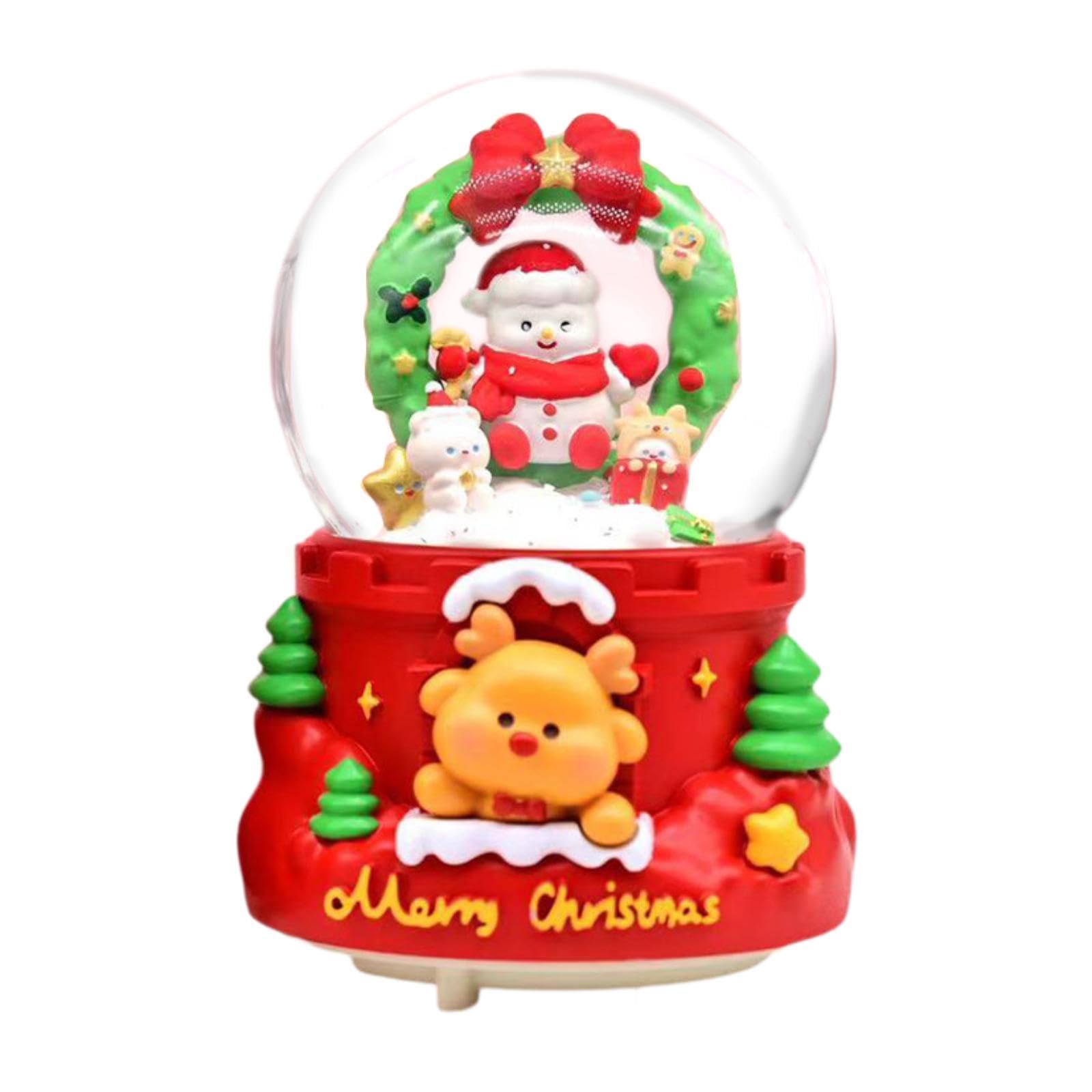 Caja de música con bola de nieve decorativa para iluminar la mesita de noche en el dormitorio