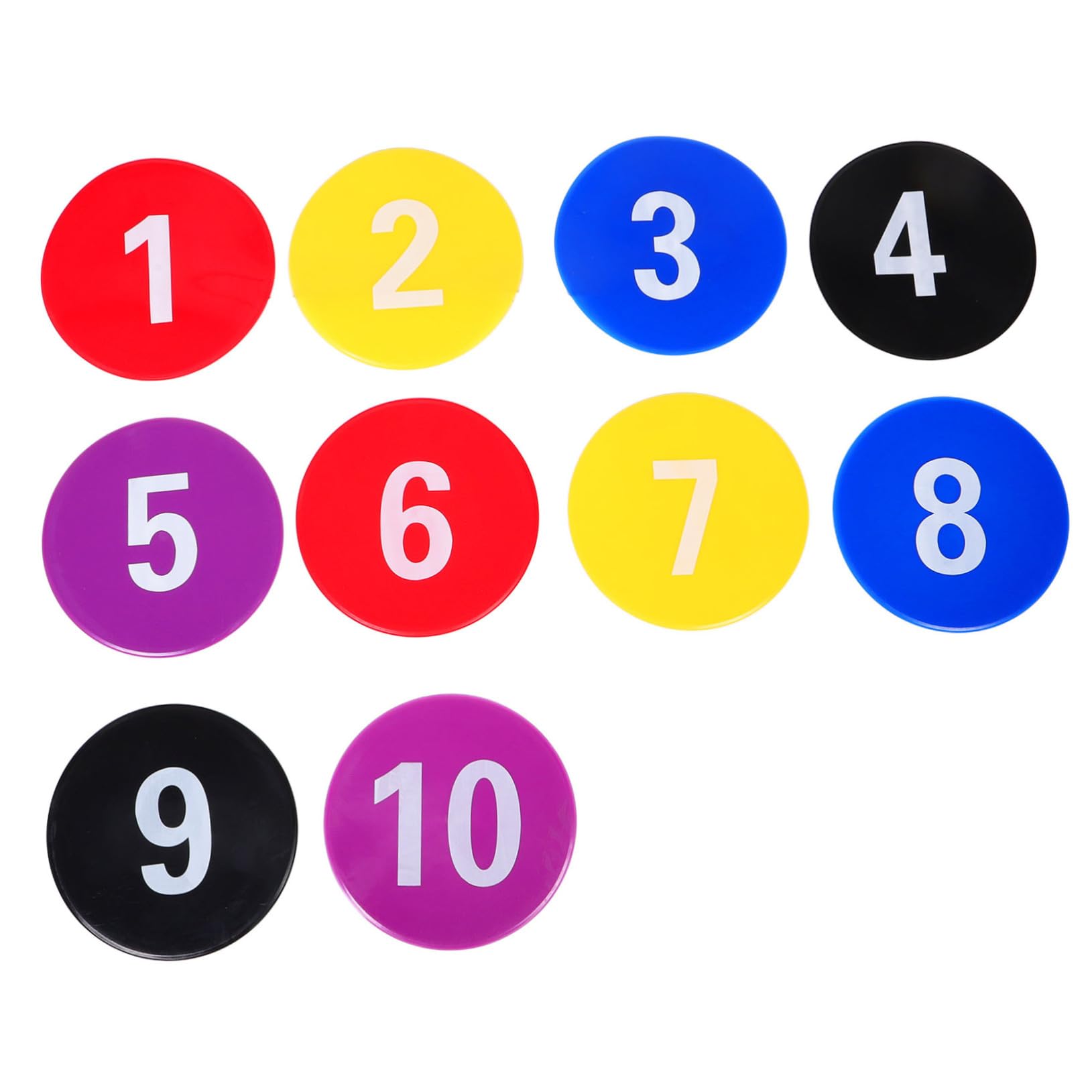 Toddmomy Soccer Basketball Training Enhancers 10 Non-Slip Spot Markers Circle Dots for Gym Floor Numbered Carpet Markers