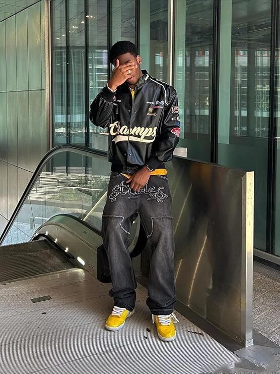 Vamtac Faux Leather Motocross Jackets Oversized Vintage Racing Varsity Bomber Coat Men Trendy Streetwear - Image 3