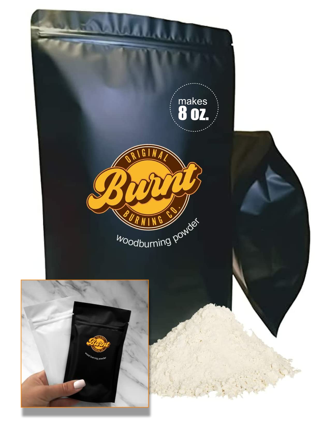 BURNT Wood Burning Paste Non-Taxic Heat Sensitive 8 Ounces Powder for  Crafting-Highly Suitable for Beginners and Artists to Use on a wide variety  of surfaces like wood, canvas, denim, and cardboard. :