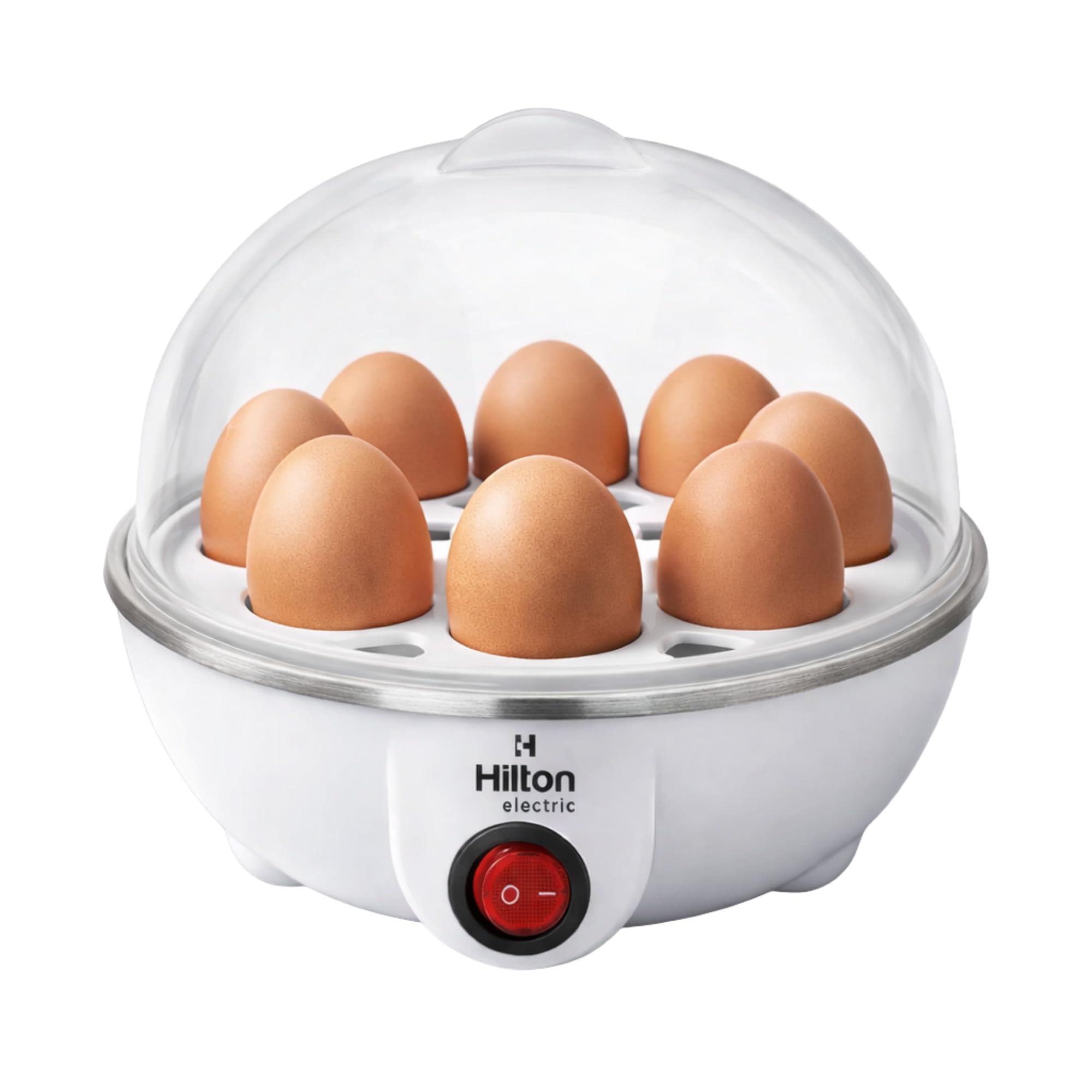 Hilton Electric Egg Boiler 350W | Boils Up to 7 Eggs | Compact Egg Cooker with Automatic Shut Off, Egg Poacher, Measuring Cup, Overheat Protection, LED Indicator, 3 Boiling Modes, White-picture-23