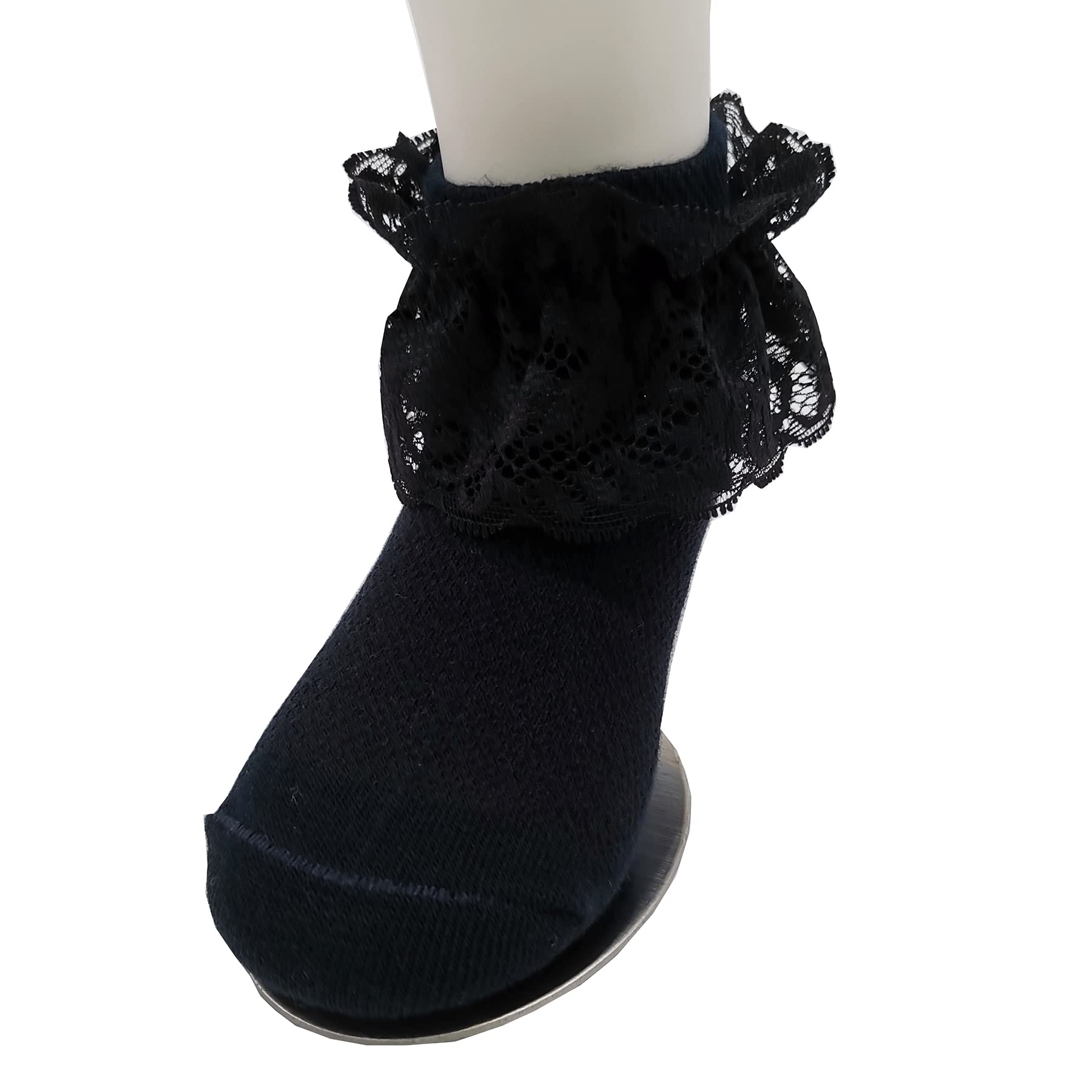 Calcetines de vestir con volantes y ojales para niñas y niñas pequeñas
