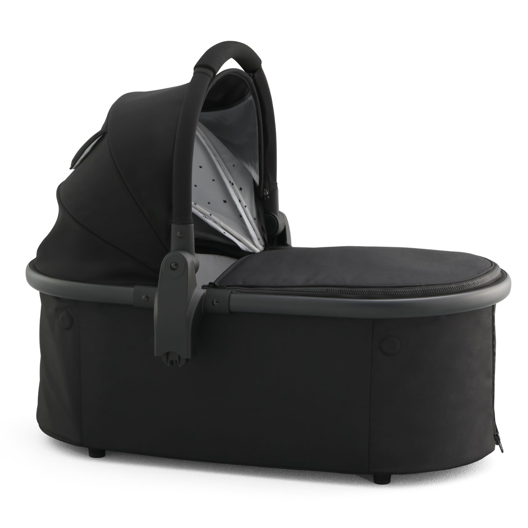 Mockingbird Bassinet - Compatible Single and Single-to-Double Strollers - Newborn Lie-Flat and Overnight Sleep Solution - Mattress, Sheet Included - Black - 2