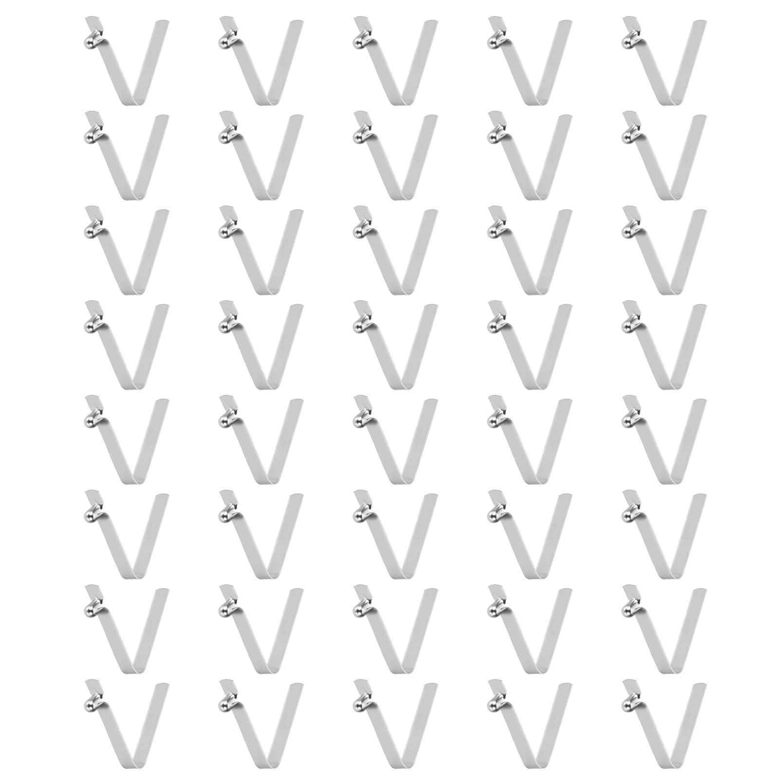 sourcing map 40pcs Single Button Kayak Paddle Snap Spring Clip 3x4.3x21mm 65Mn Spring Steel V-Shaped Hollow Lift Telescopic Locking Tube Pole Clips for Tent Umbrella Camping