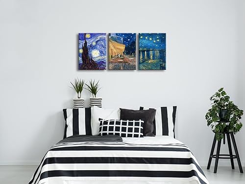 Vista 69 de Wieco Art Great Wave of Kanagawa Katsushika Hokusai 3 piezas modernas sobre lienzo estirado impresiones sobre lienzo, arte de pared para decoración