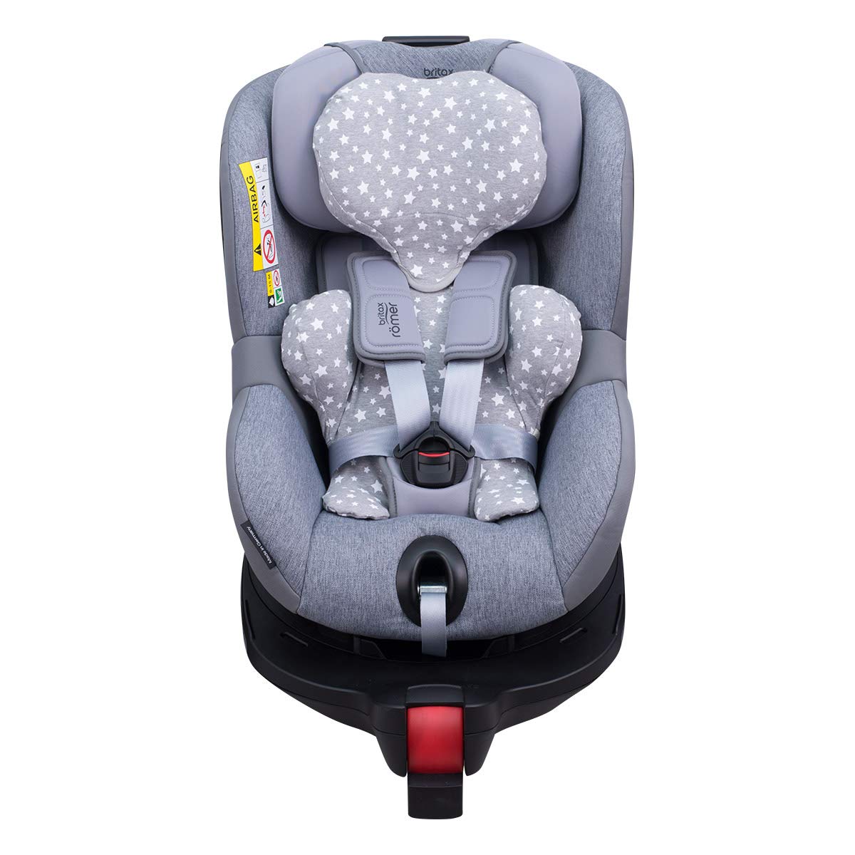 JYOKO KIDS Funda de algodón para reductor de silla de coche compatible con Romer Dualfix I-Size (White Star)
