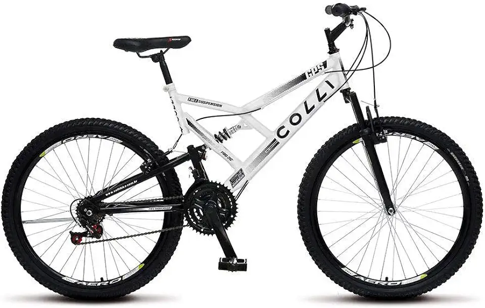 Colli Bike, Bicicleta GPS 148 Dupla Suspensão e Freios V-Brake, Aro 26 Aero, 36 Raias, 21 Marchas