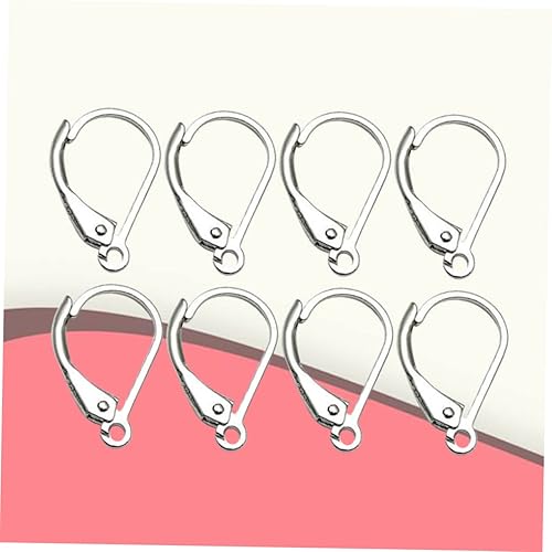 Miniatura 6 de EXCEART 24 Pcs Silver Ear Clips Earring Back Stopping Earring Plugs Semi-Finished Product Material Ear Hook Sterling Silver S925 Semi-Finished Ear