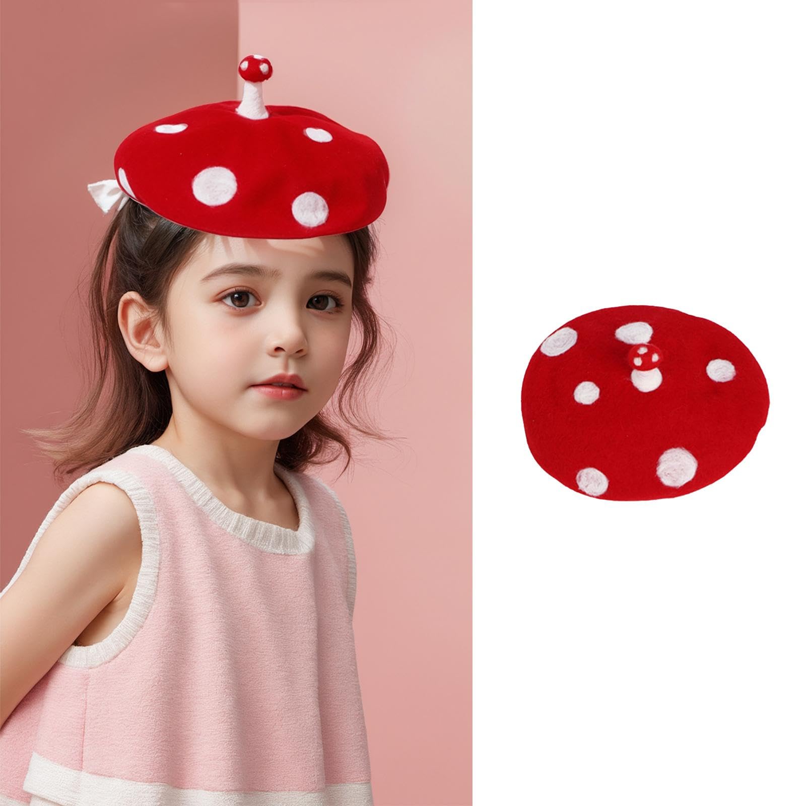KESOTO Cappello a Berretto a Bomboniere per Feste Berretto in Lana Berretto Casual Carino Fatto a Mano in Feltro, Testa da 49 a 54 cm