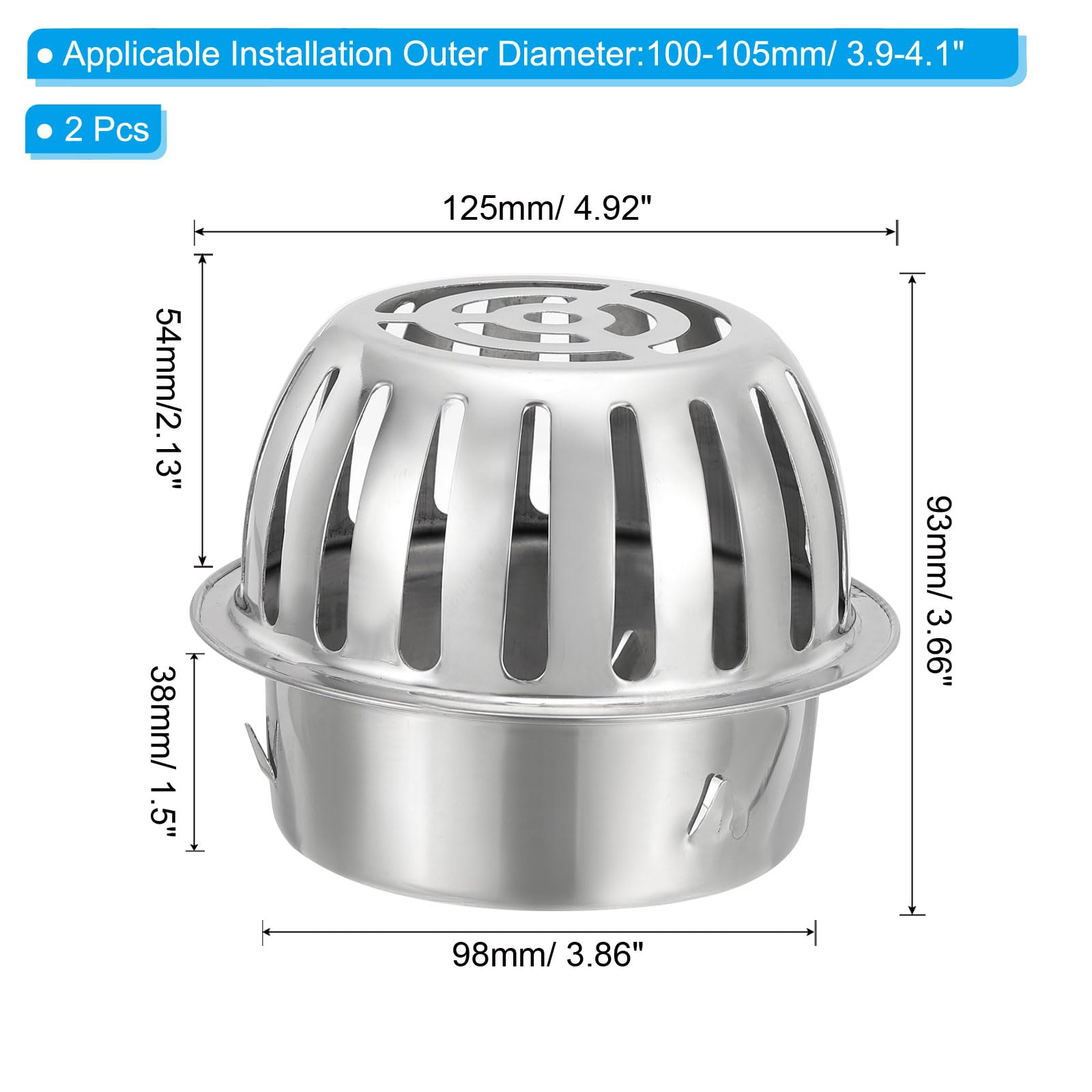 PATIKIL 2pz Filtro Protezione Grondaie a Cupola Filtro Pluviale Strumento
