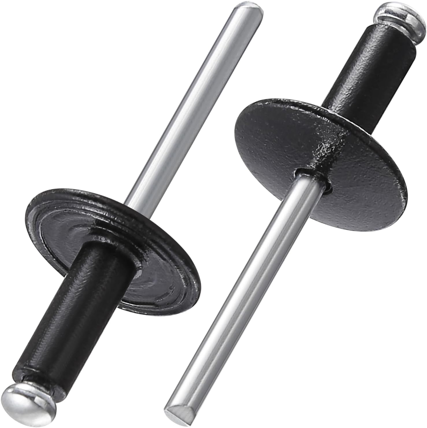 Wensilon(150 pcs) 3/16 * 1/2" Large Cap Open End Black Aluminum Blind Rivets,5 * 13 Blind Rivet