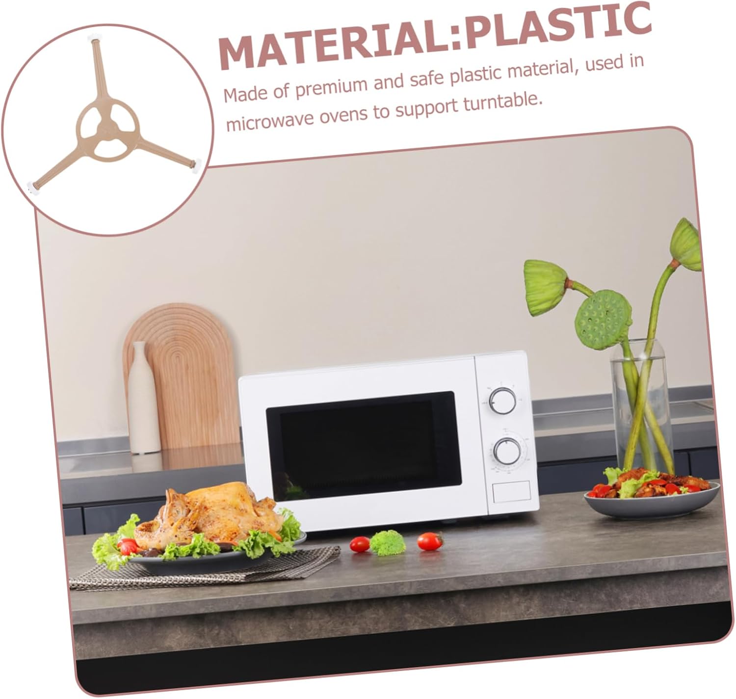 SOLUSTRE Microwave Oven Stand Accessory Turntable Tripod Arm Replacement Cover Compatible Oven Tray Tripod