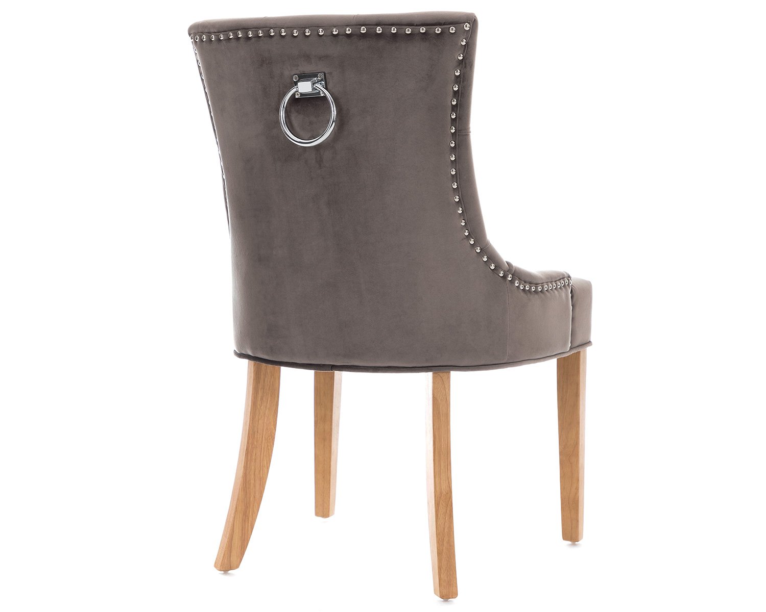 Lifestyle Furniture Scoop Back Dining Chairs in Grey Velvet, Chrome