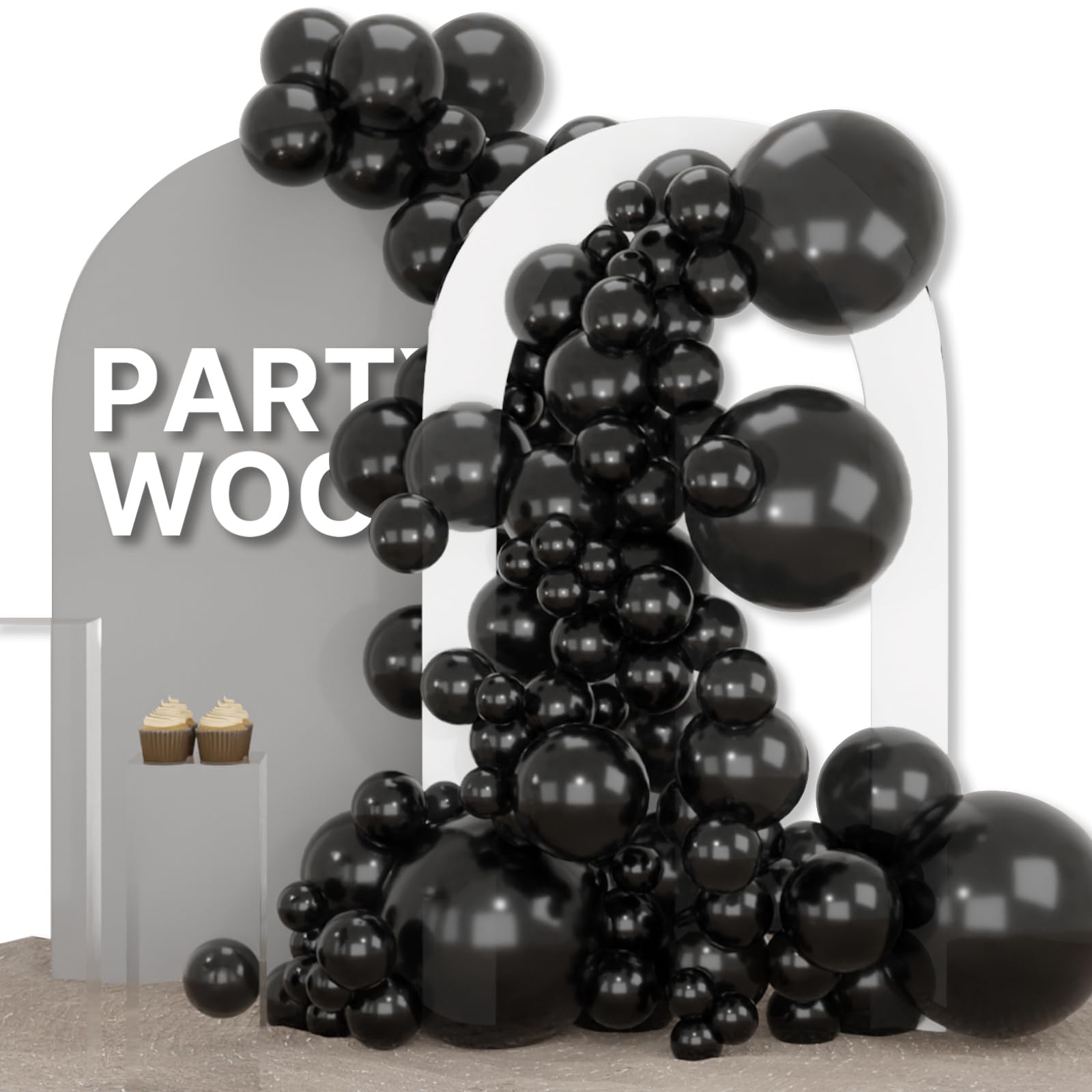Amazon.com: PartyWoo Black Balloons, 155 pcs Black Balloons Different ...