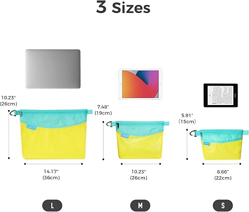 Miniatura 7 de pack all Juego de 3 bolsas con cremallera de material resistente al agua, bolsas de malla con cremallera para almacenamiento, viajes, oficina