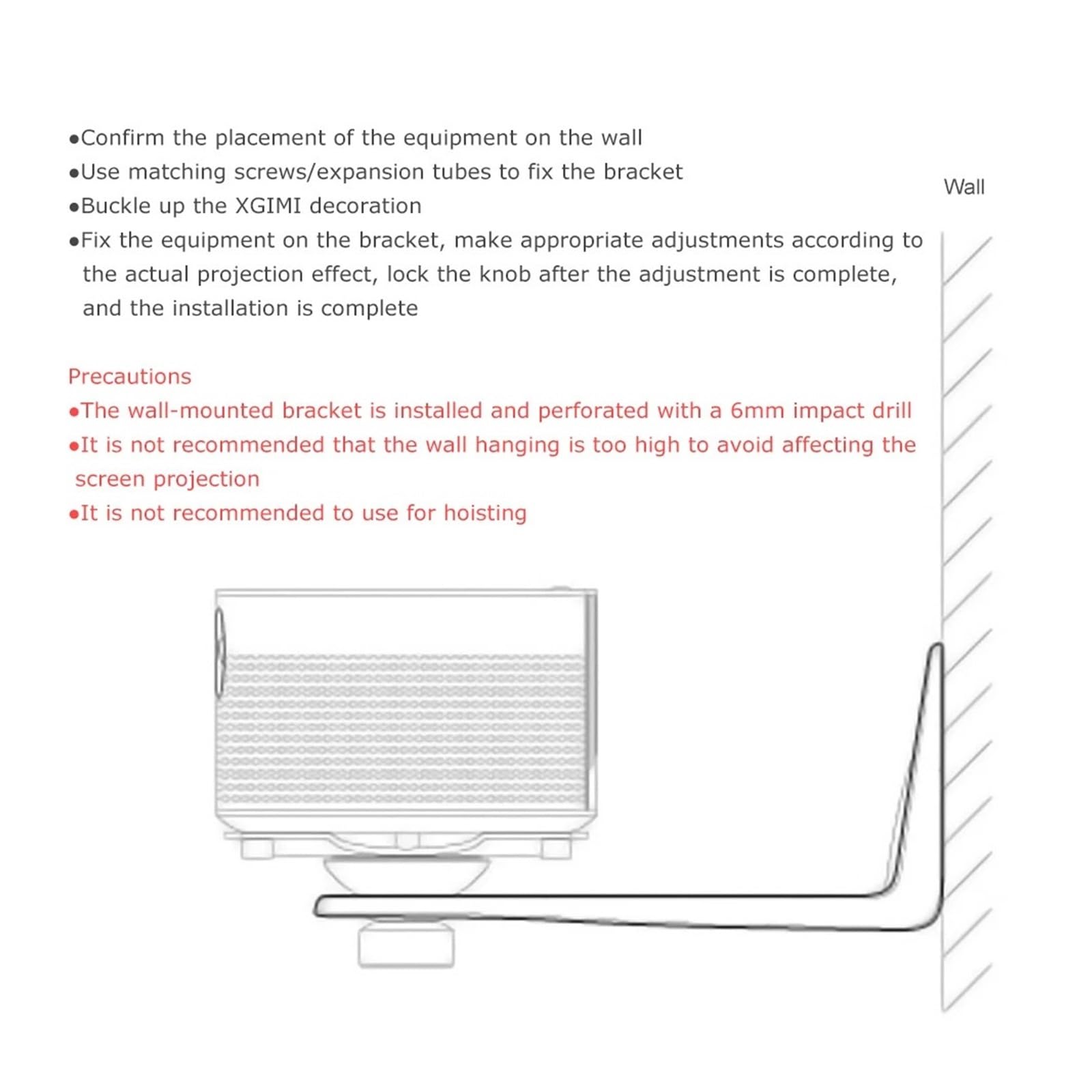 Soporte De Montaje En Pared, Compatible con XGIMI, Changhong Dangbei Xiaomi | Soporte de montaje en pared con ángulo ajustable for instalación del proyector