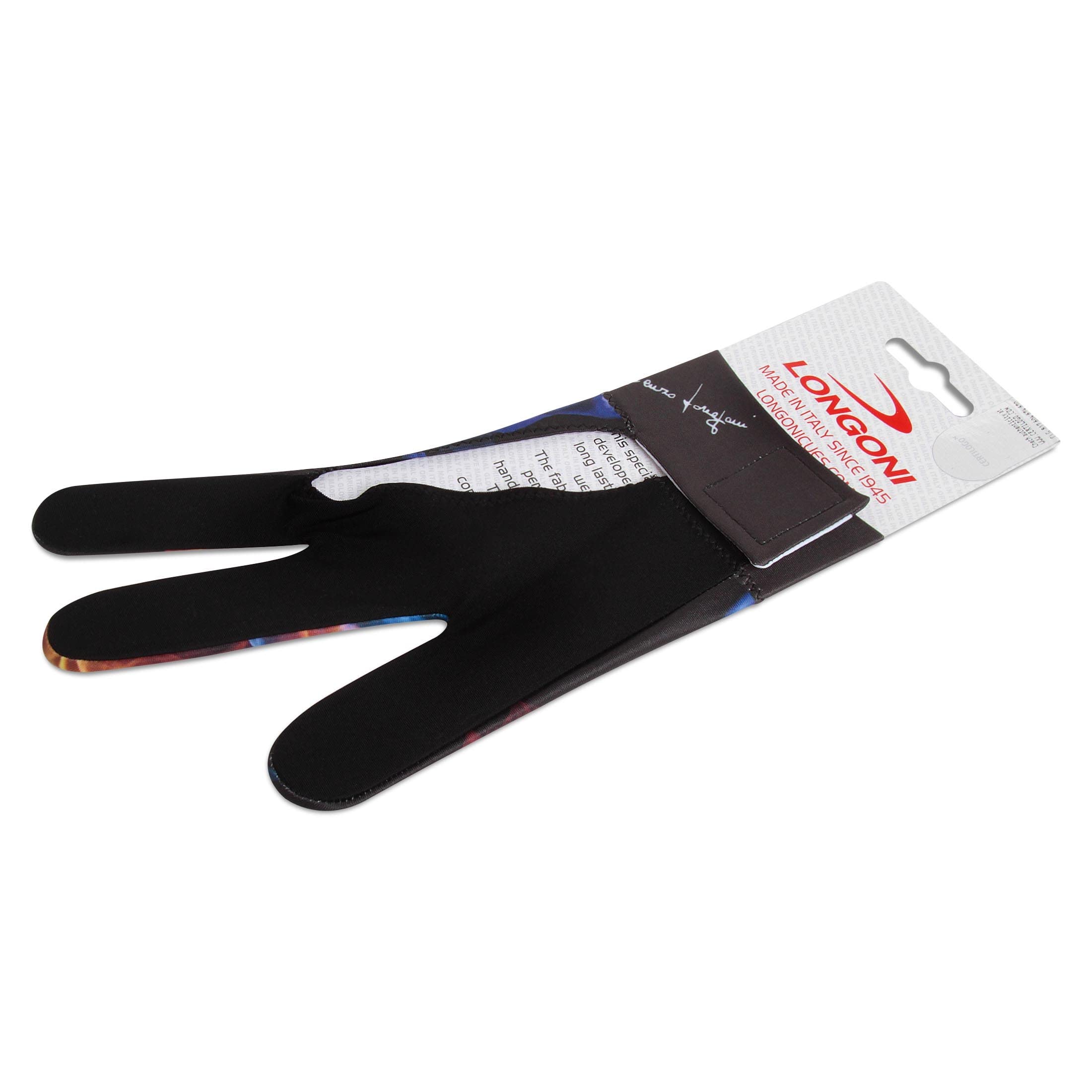 Longoni Billard-Queue-Handschuh Fancy Color Explosion Collection 2 für linke Hand
