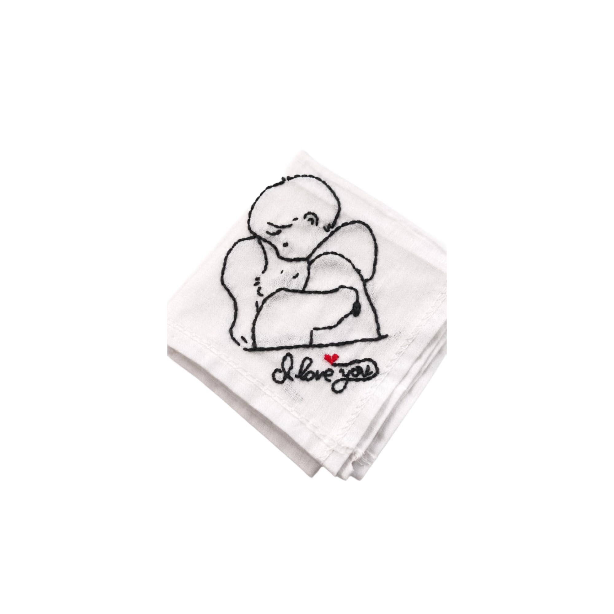 Embroidered Couple Hug Handkerchief with I Love You Text-image-11