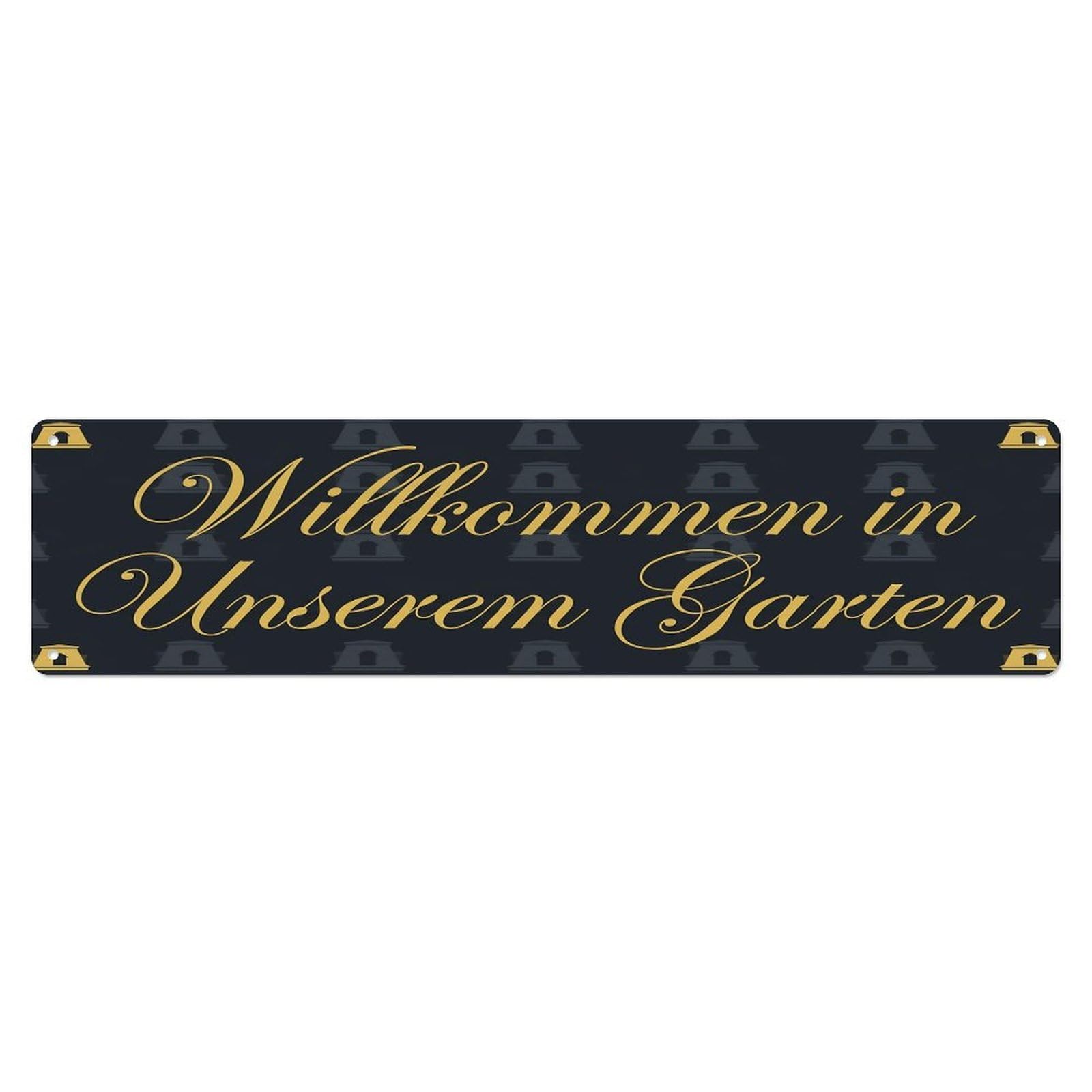 Odgynaw 4X16inch(10X40cm) Vintage Welcome To Our Garden Second Empire Metal Tin Sign