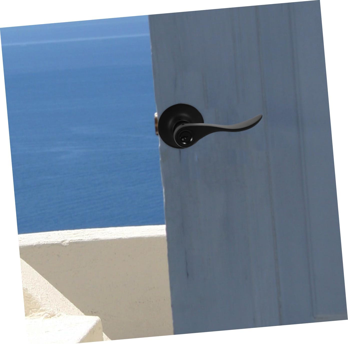 Alipis Privacy Door Lever Handle Lock for Bedroom and Bathroom Black Round Hole Interior Door Knob with Lock