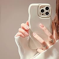 Vista 1 de FABSPARK - Funda para iPhone 11, diseño simple, marco ondulado, estética, silicona suave, color beige