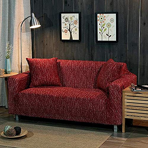 Housse de coussin de canapé extensible unie G 4 places en maille universelle