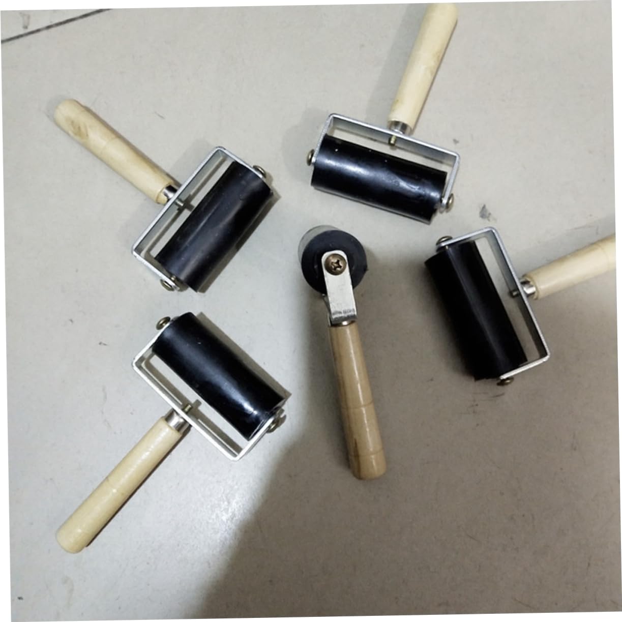 Gogogmee 2pcs 6cm Ink Stamping Roller for Crafts Dual Roller Tool Printmaking Materials Stamp for Art Projects