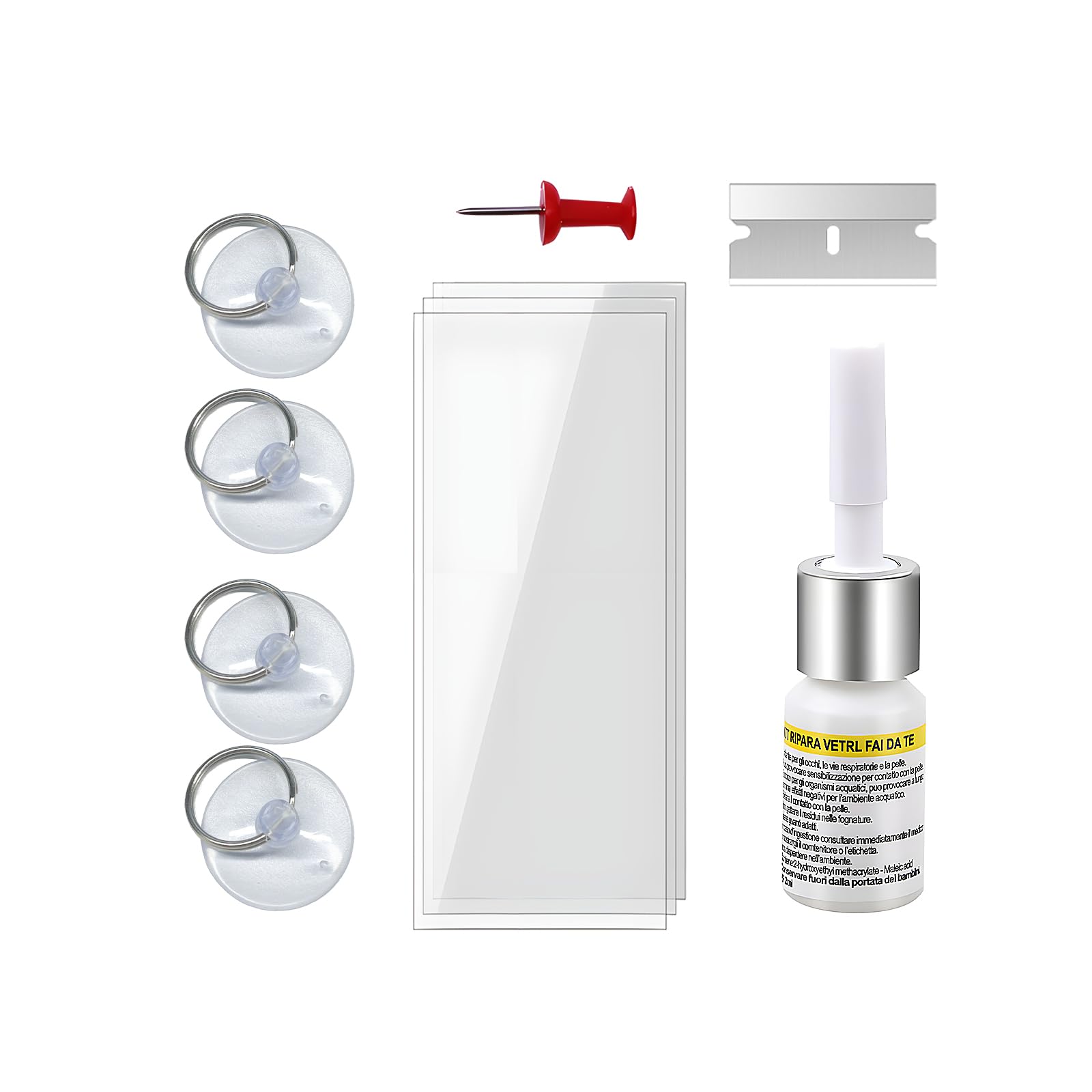 Windshield Repair Kit Windshield Glass Crack Gone Repair Nano Fluid Resin Filler Quick Repair Kit for Fixing Windscreen