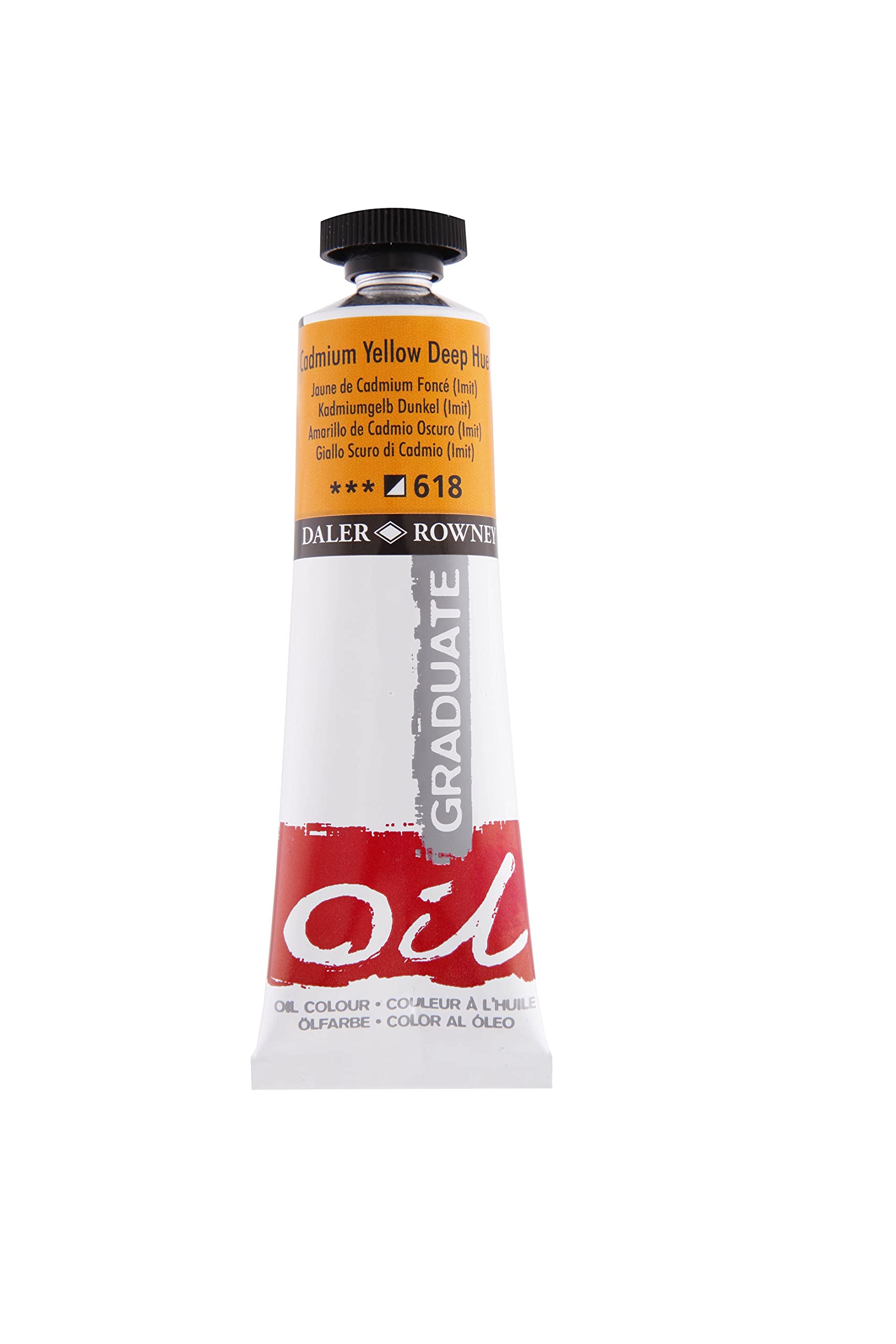 Daler-Rowney Graduate Oil Paint, Aluminium Tube, 1.28oz - 38 ml, Cadmium Yellow Deep Hue