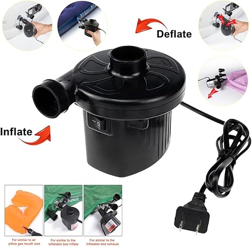 Miniatura 3 de Bomba de aire eléctrica AC 110V flujo de aire 300Lmin presión 3800pa equipada con 4 boquillas de interconexión utilizadas para piscinas inflables de