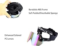 Vista 3 de Gafas de Dirt Bike para Hombres, Gafas de Motocicleta para Mujeres, Gafas de ATV Gafas de Esquí para Jóvenes, Gafas de Motocross Gafas Todo Terreno